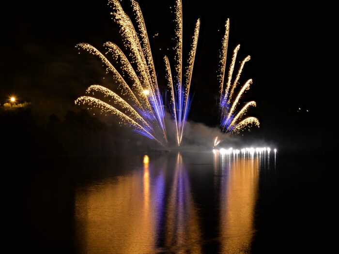 Fireworks over the Jordan Lake